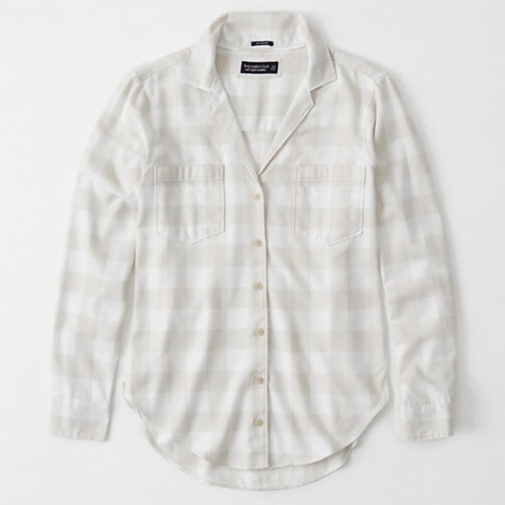 Abercrombie white/grey flannel size XS
